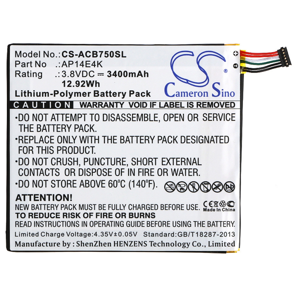 Batterie Sostituisce KT.00104.001