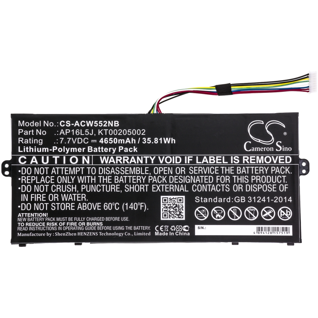 Sostituzione della batteria compatibile per Acer AP16L5J,KT00205002