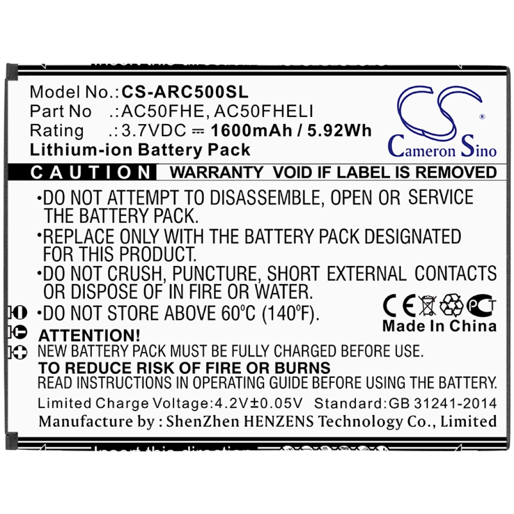 Batteria del telefono cellulare Archos CS-ARC500SL