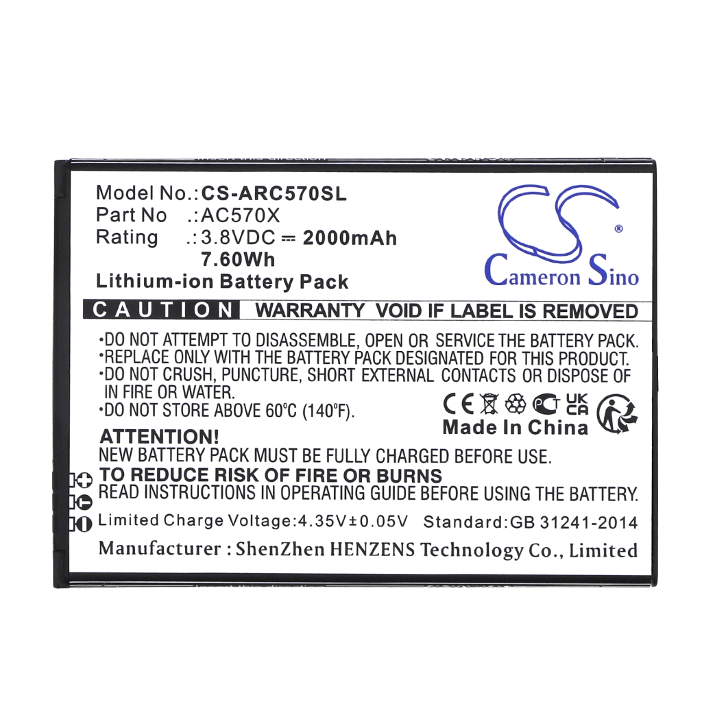 Batterie Sostituisce AC570X