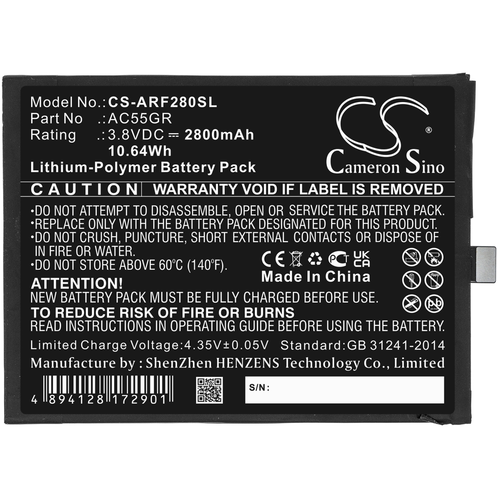 Battery Replaces AC55GR