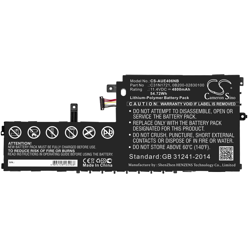 Sostituzione della batteria compatibile per Asus 0B200-02830100,C31N1721