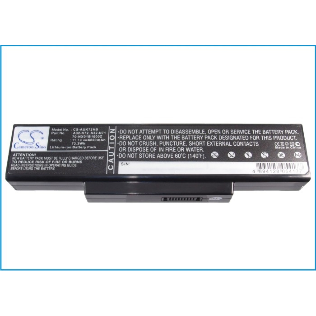 Notebook battery Asus K72P