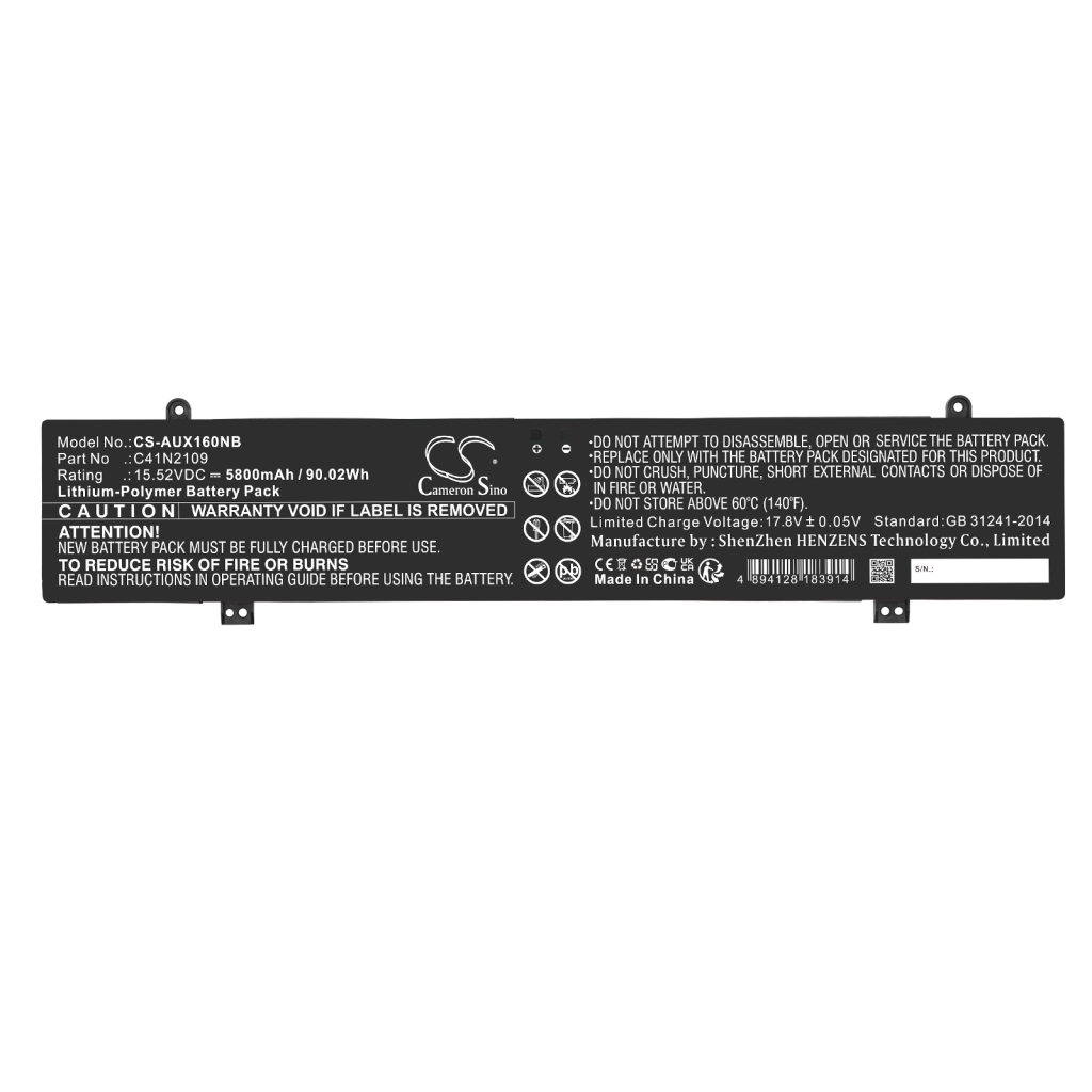 Sostituzione della batteria compatibile per Asus 0B200-04200000,C41N2109