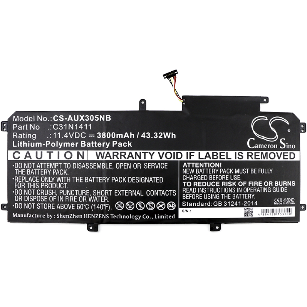 Sostituzione della batteria compatibile per Asus 0B200-01180000,C31N1411