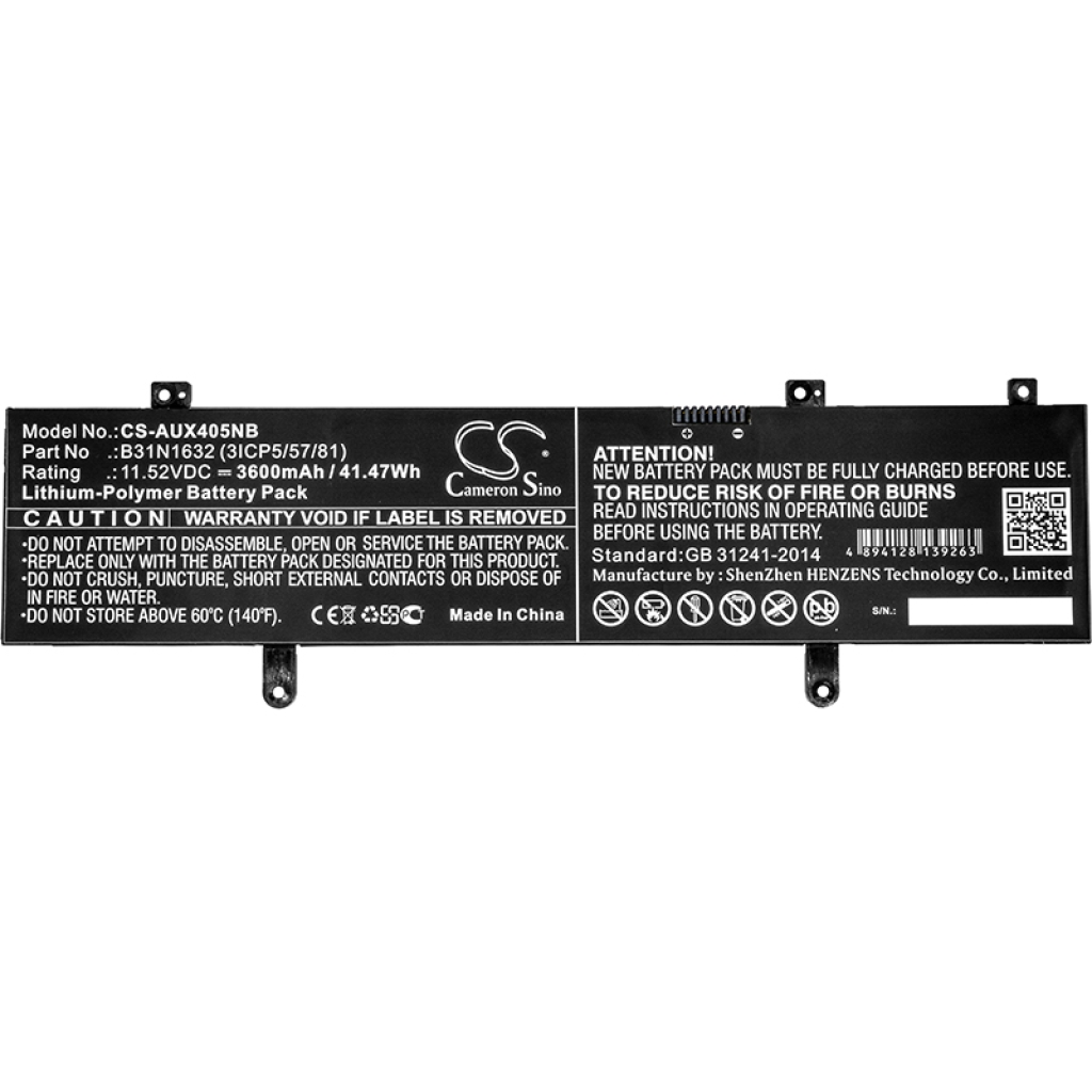 Sostituzione della batteria compatibile per Asus 0B200-02540000,B31N1632 (3ICP5/57/81)