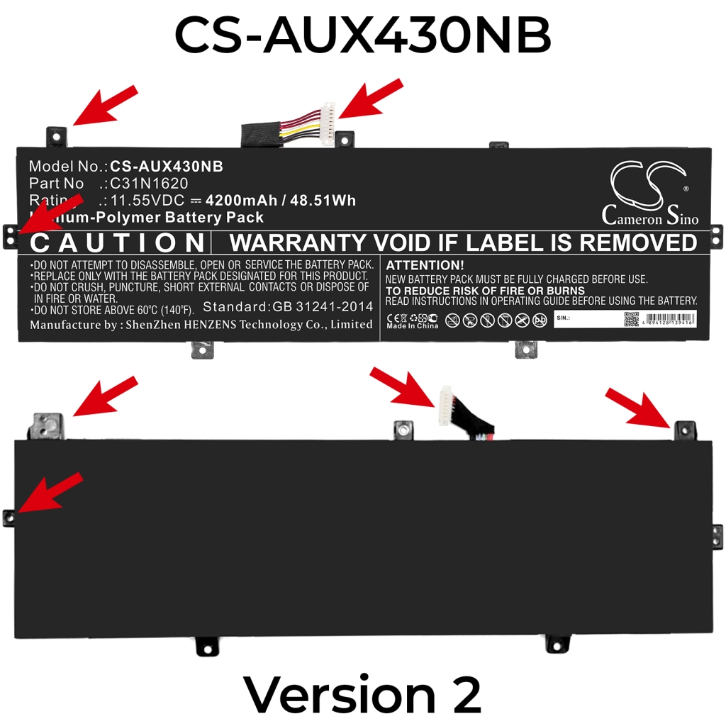 Notebook battery Asus UX430UNR