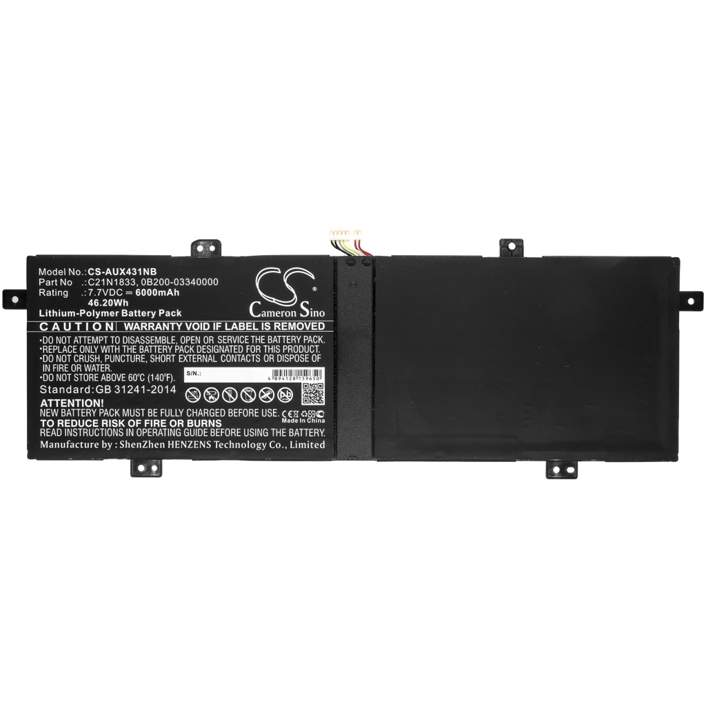 Sostituzione della batteria compatibile per Asus 0B200-03340000,C21N1833