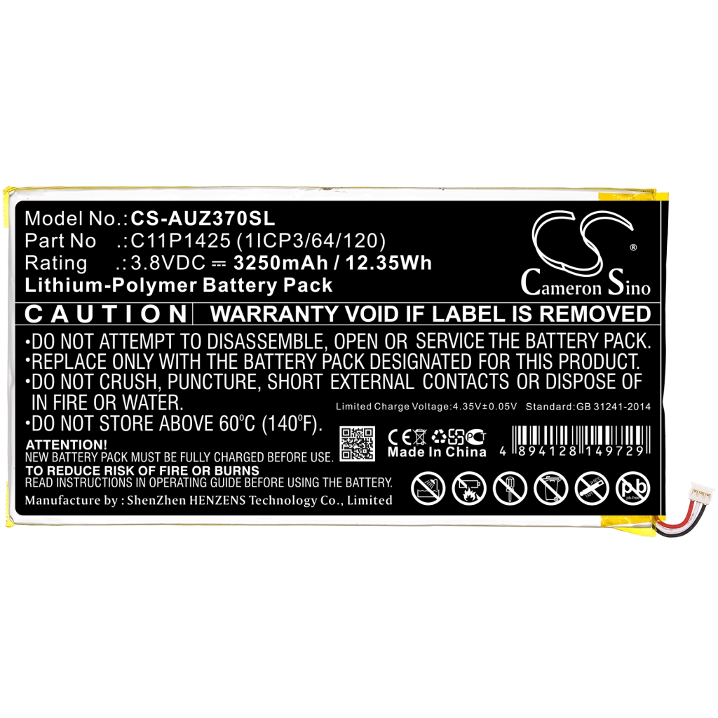 Sostituzione della batteria compatibile per Asus 0B200-01510100,C11P1425 (1ICP3/64/120)