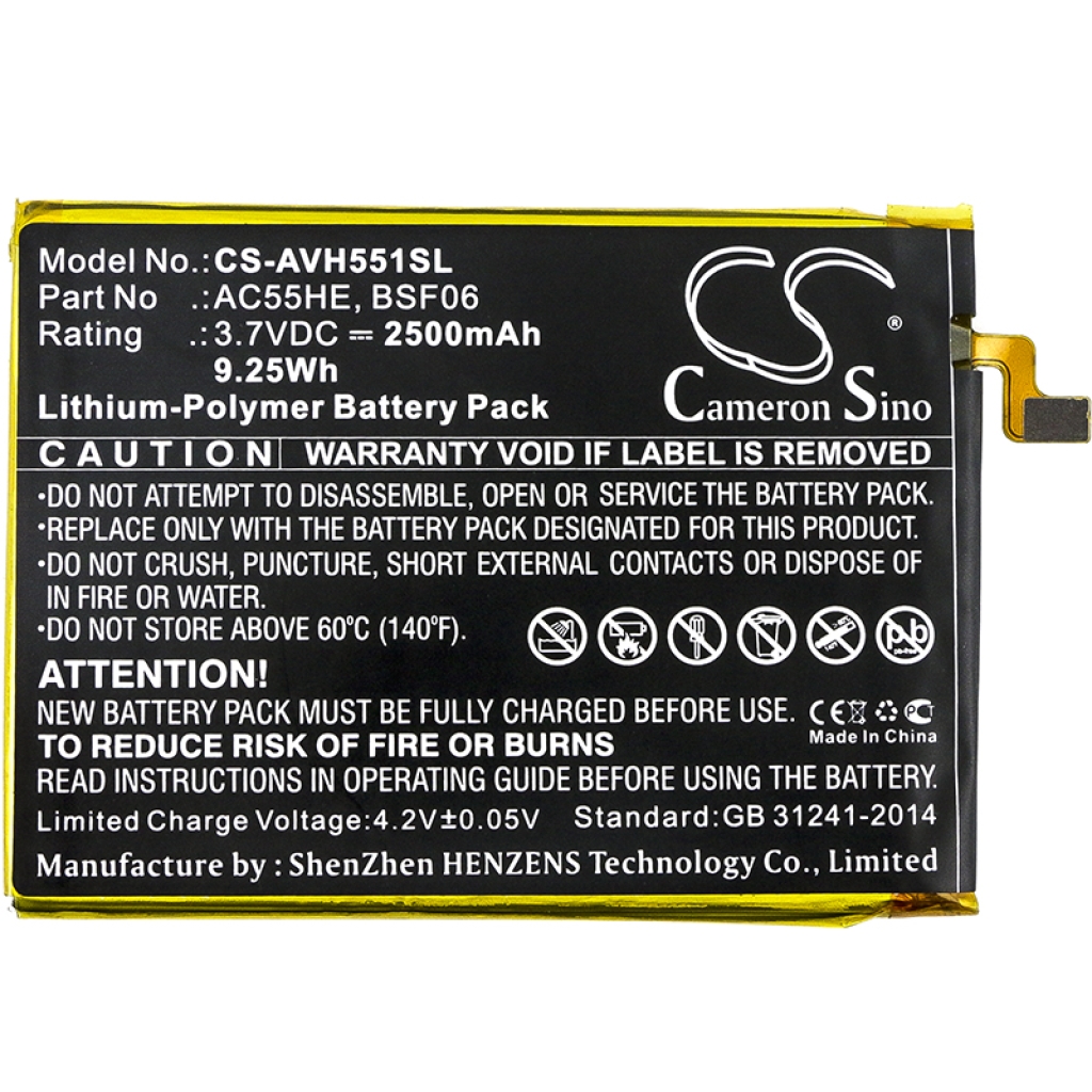 Sostituzione della batteria compatibile per Archos AC55HE,BSF06