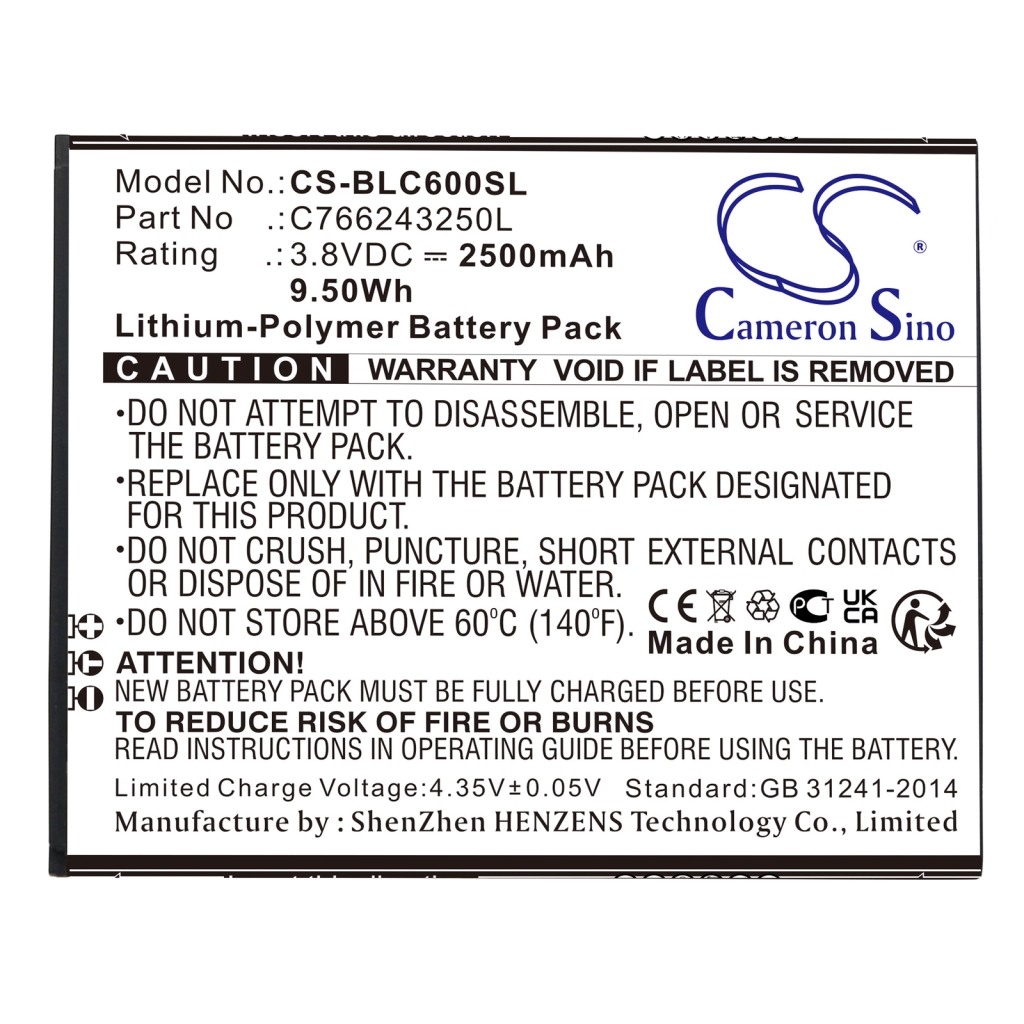 Batterie Sostituisce C766243250L