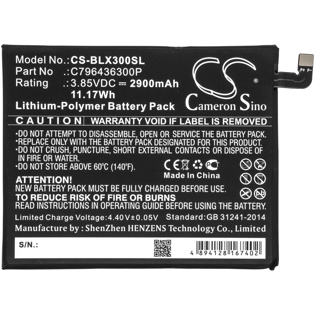 Batteria del telefono cellulare BLU V0210WW (CS-BLX300SL)