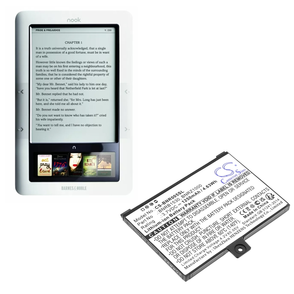 Ebook, eReader Battery Barnes & noble CS-BNR005SL