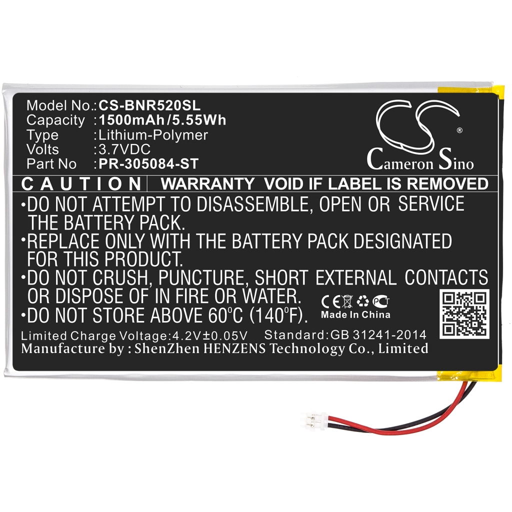 Ebook, eReader Battery Barnes & noble CS-BNR520SL