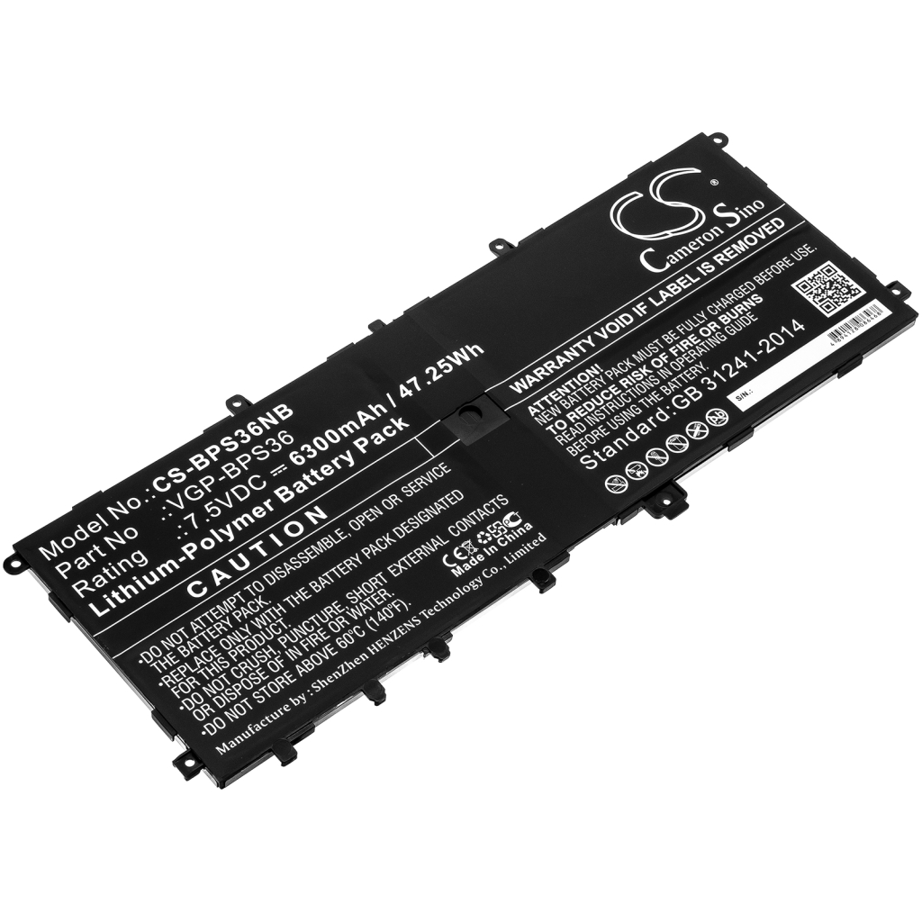 Sostituzione della batteria compatibile per Sony VGP-BPS36