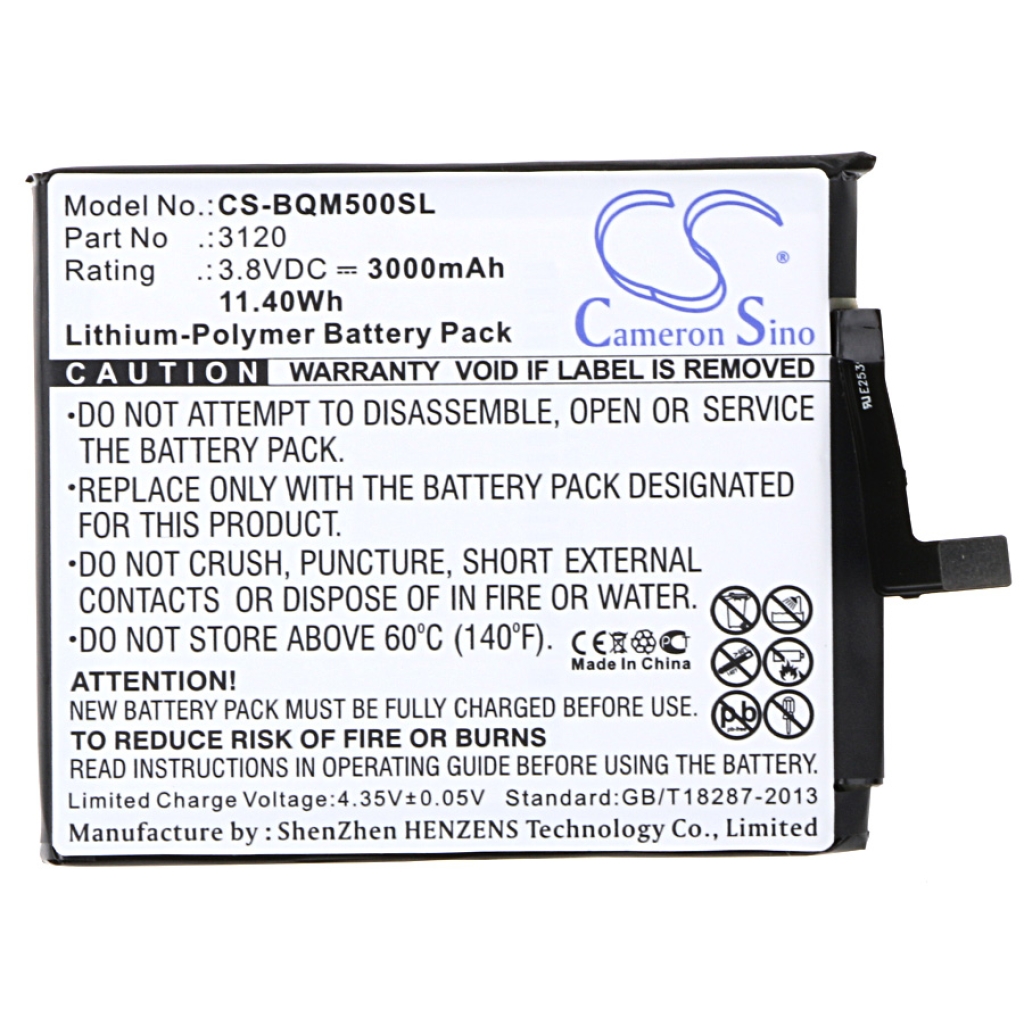 Batteria del telefono cellulare Bq Aquaris M5 (CS-BQM500SL)