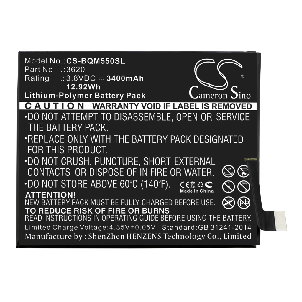 Batteria del telefono cellulare Bq CS-BQM550SL