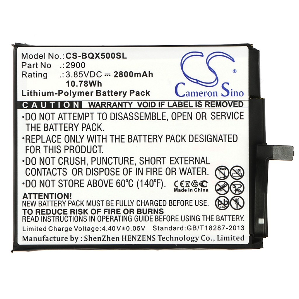 Batteria del telefono cellulare Bq Aquaris X5 (CS-BQX500SL)