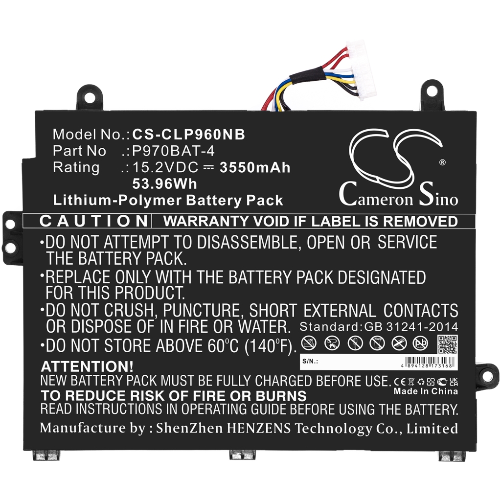 Sostituzione della batteria compatibile per Sager P970BAT-4