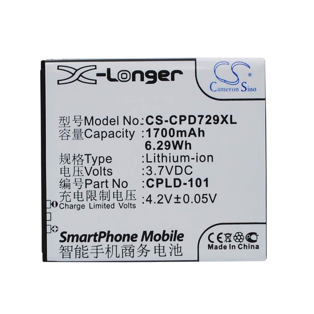 Batterie Batteria del telefono cellulare CS-CPD729XL