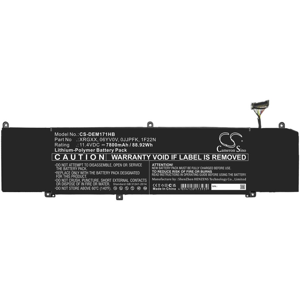 Notebook battery DELL Alienware m17 P37E