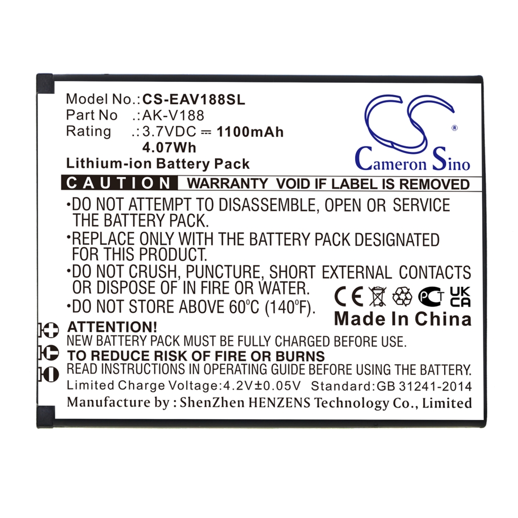 Sostituzione della batteria compatibile per Emporia AK-V188