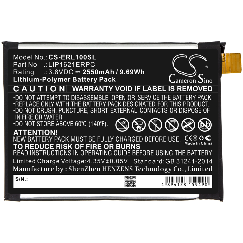 Batteria del telefono cellulare Sony CS-ERL100SL