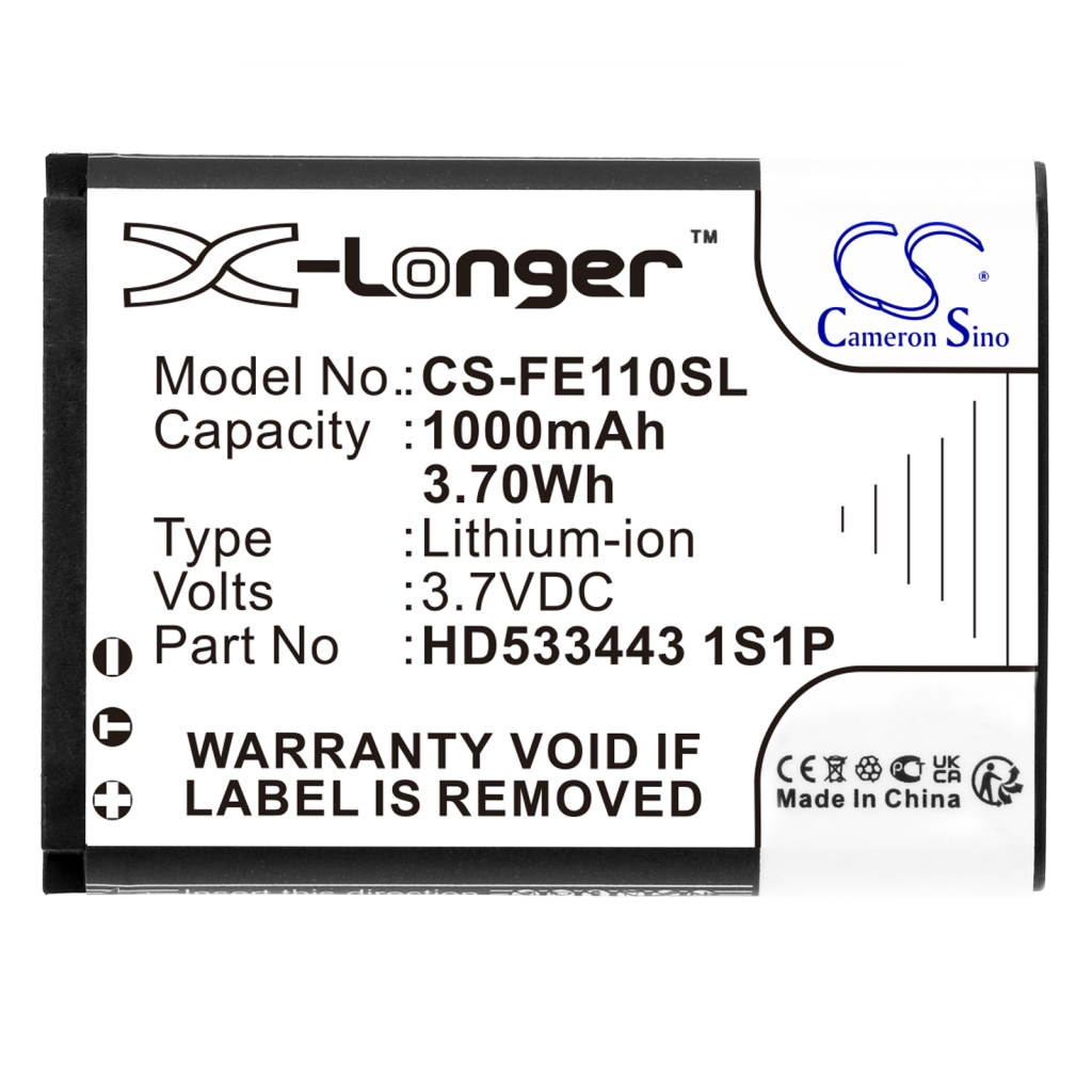 Compatible battery replacement for Technaxx HD533443 1S1P