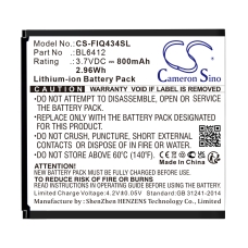 Compatible battery replacement for Fly BL6412