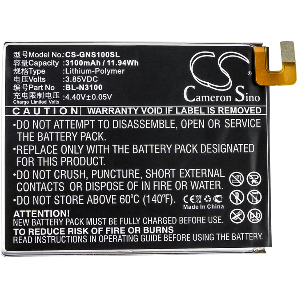 Batteria del telefono cellulare GIONEE S10C (CS-GNS100SL)