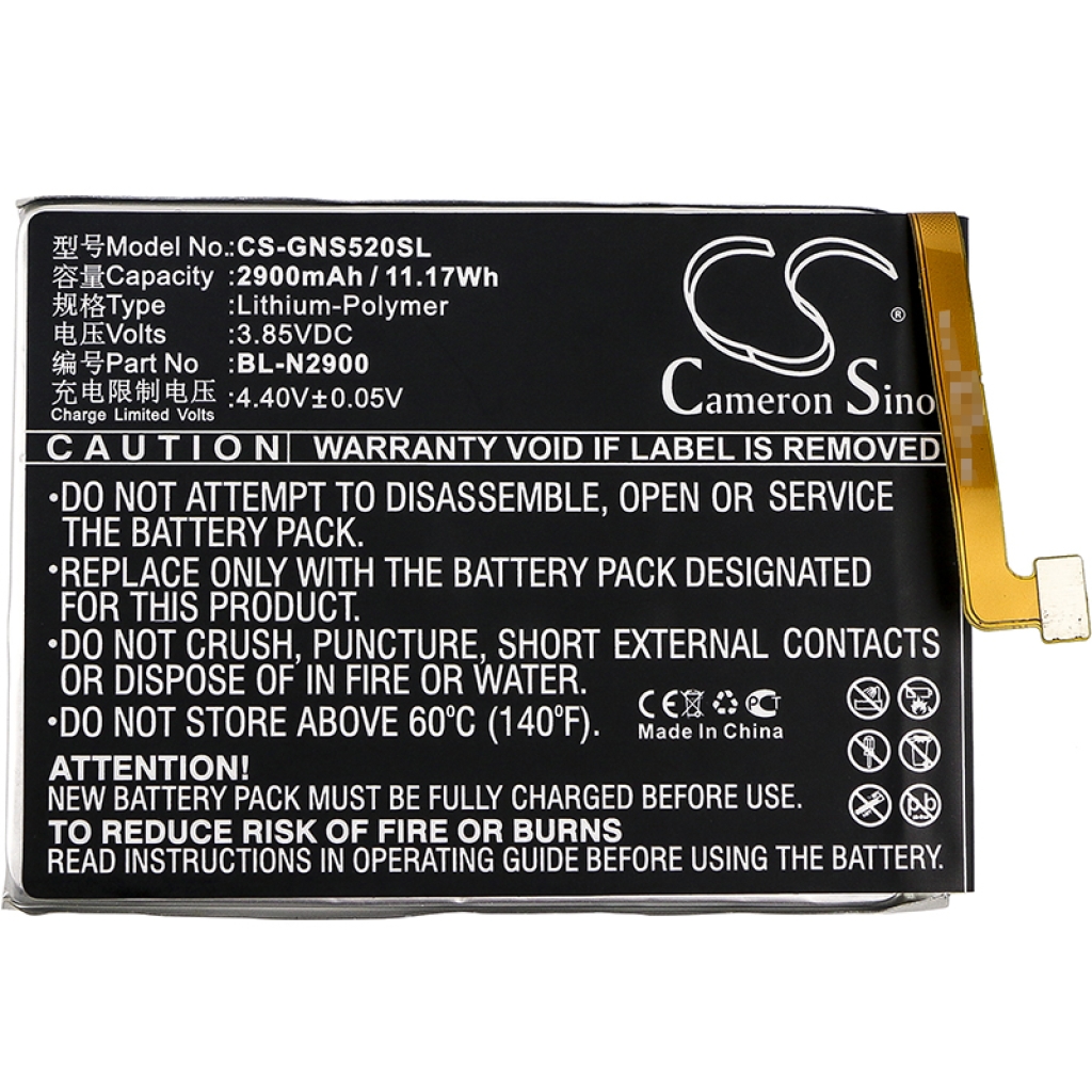 Batteria del telefono cellulare GIONEE S5 (CS-GNS520SL)