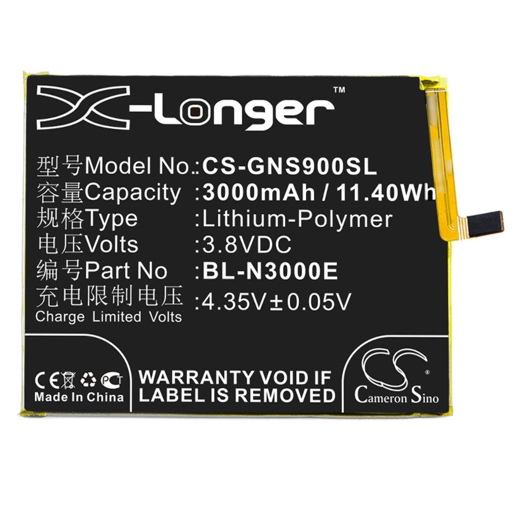 Batteria del telefono cellulare GIONEE S9 (CS-GNS900SL)