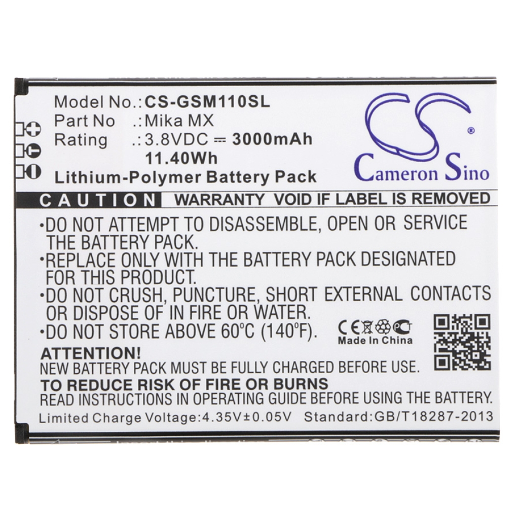 Batteria del telefono cellulare GSmart Mika MX (CS-GSM110SL)