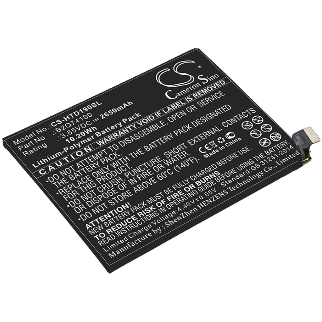 Compatible battery replacement for HTC B2Q74100