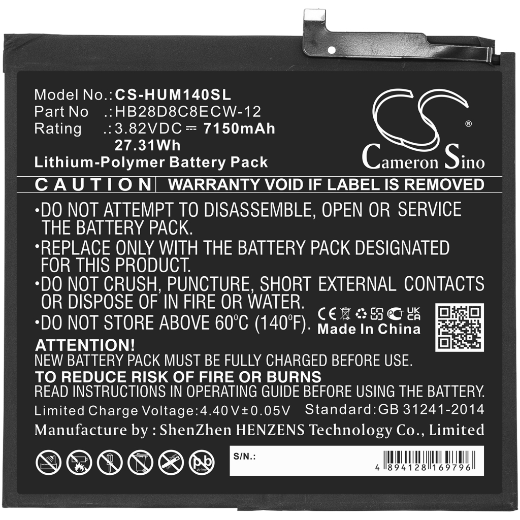 Sostituzione della batteria compatibile per Huawei HB28D8C8ECW-12