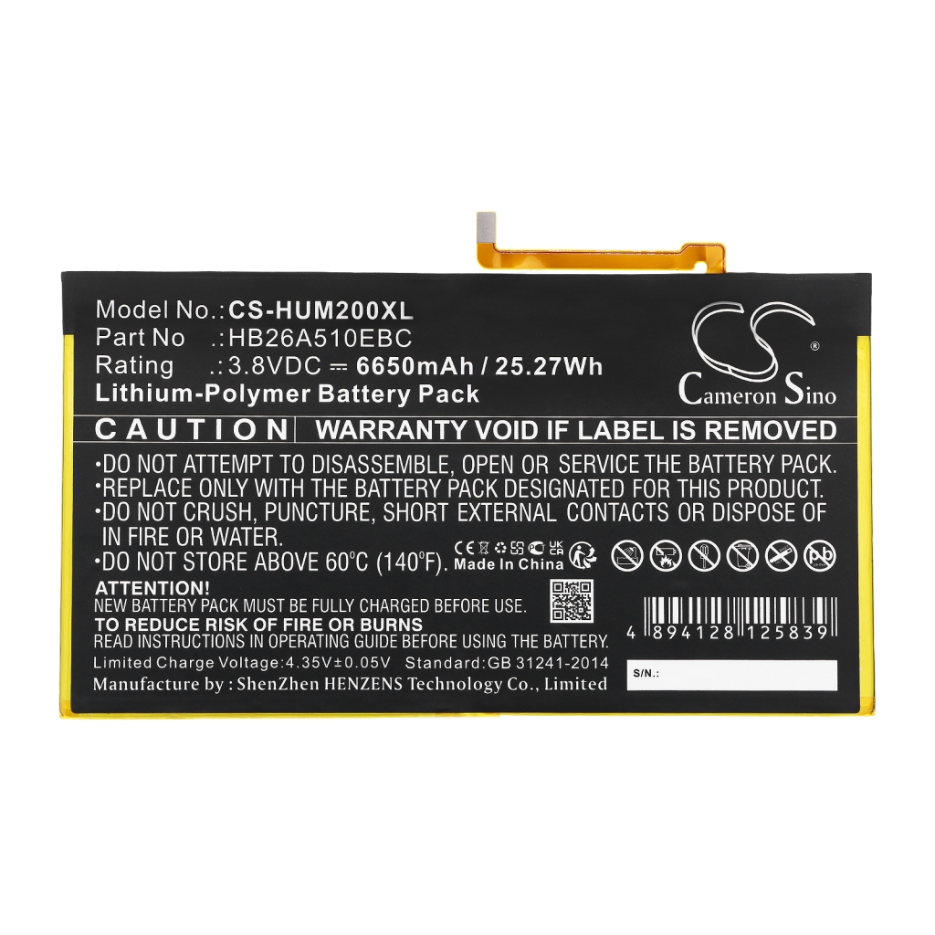 Compatible battery replacement for Huawei HB26A510EBC