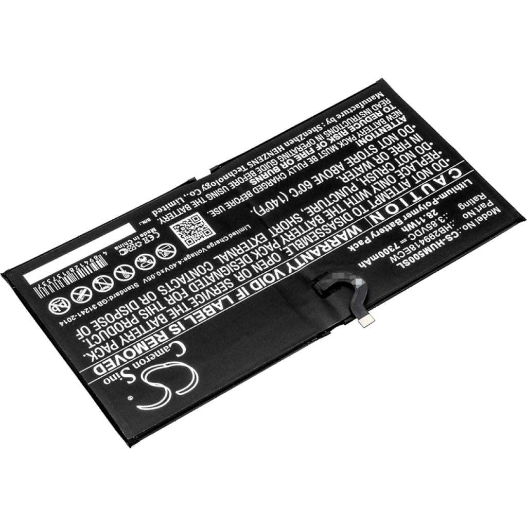 Compatible battery replacement for Huawei HB299418ECW