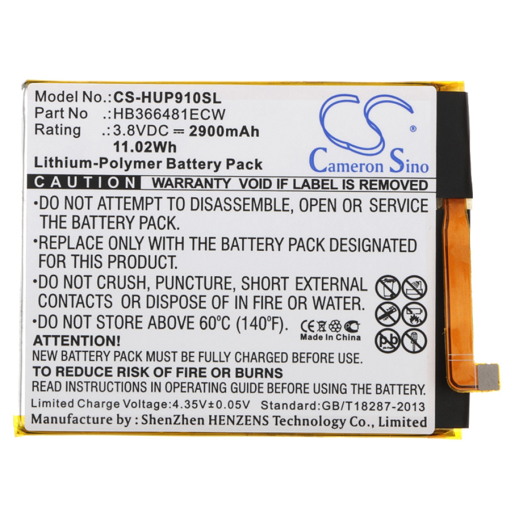 Compatible battery replacement for Huawei HB366481ECW