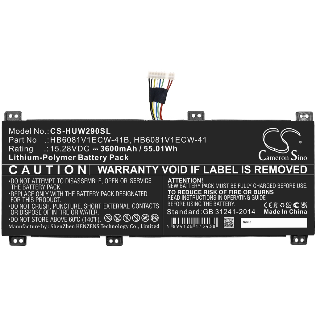 Batterie Sostituisce HB6081V1ECW-41