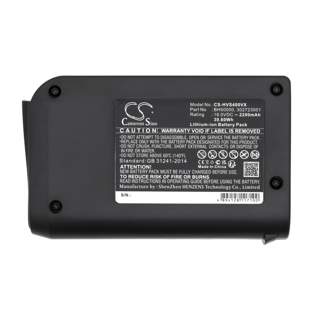 Sostituzione della batteria compatibile per Hoover 302723001,BH50000