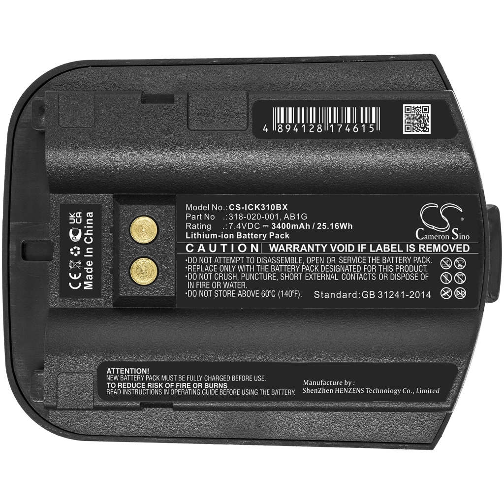 Codice a barre, batteria dello scanner Intermec CS-ICK310BX