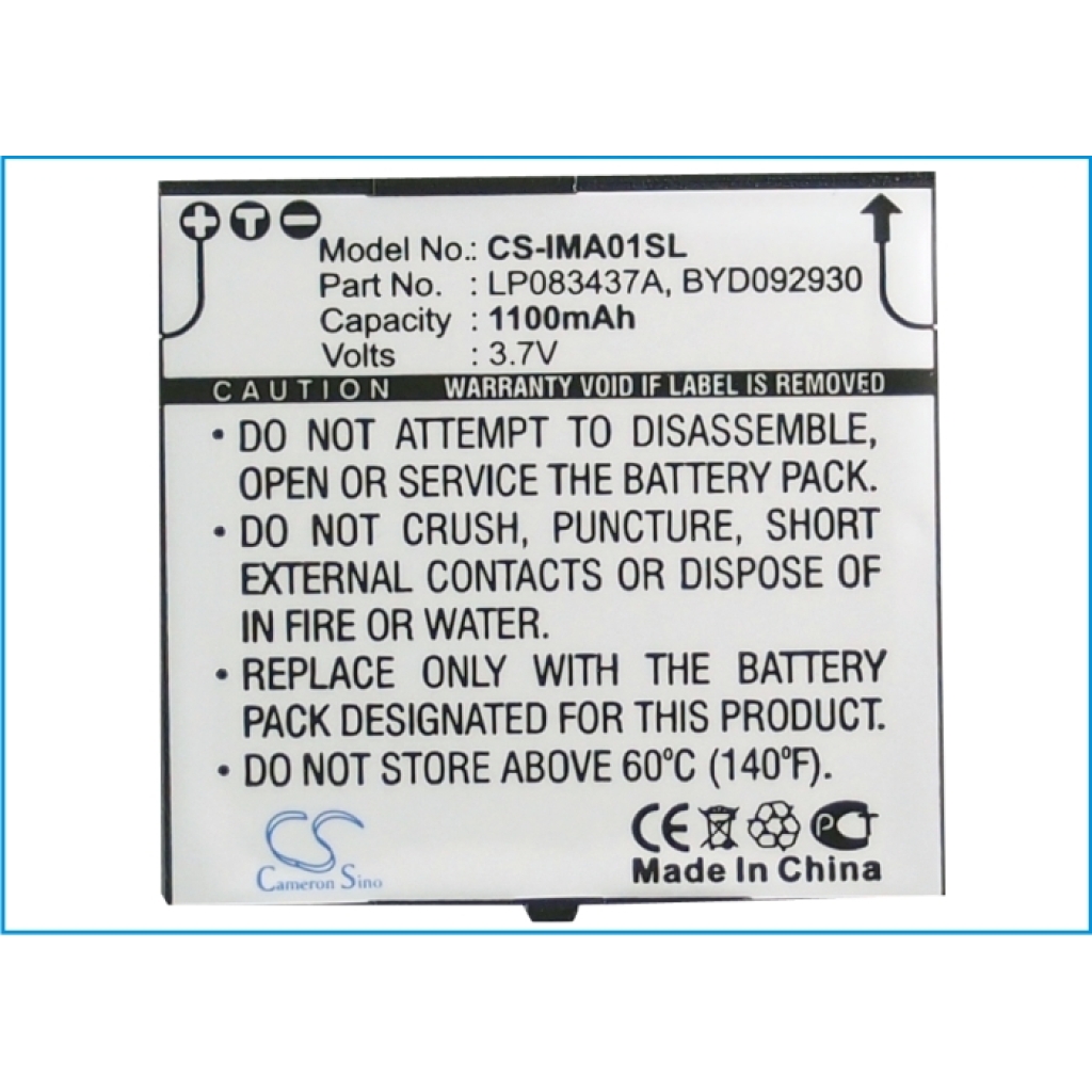 Batteria del telefono cellulare i-Mate CS-IMA01SL