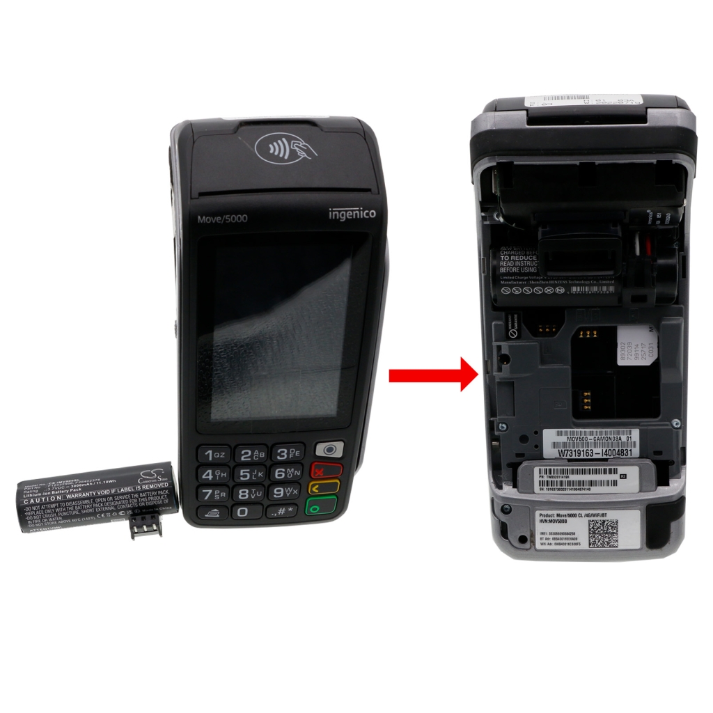 Payment Terminal Battery Ingenico CS-IMV500SL