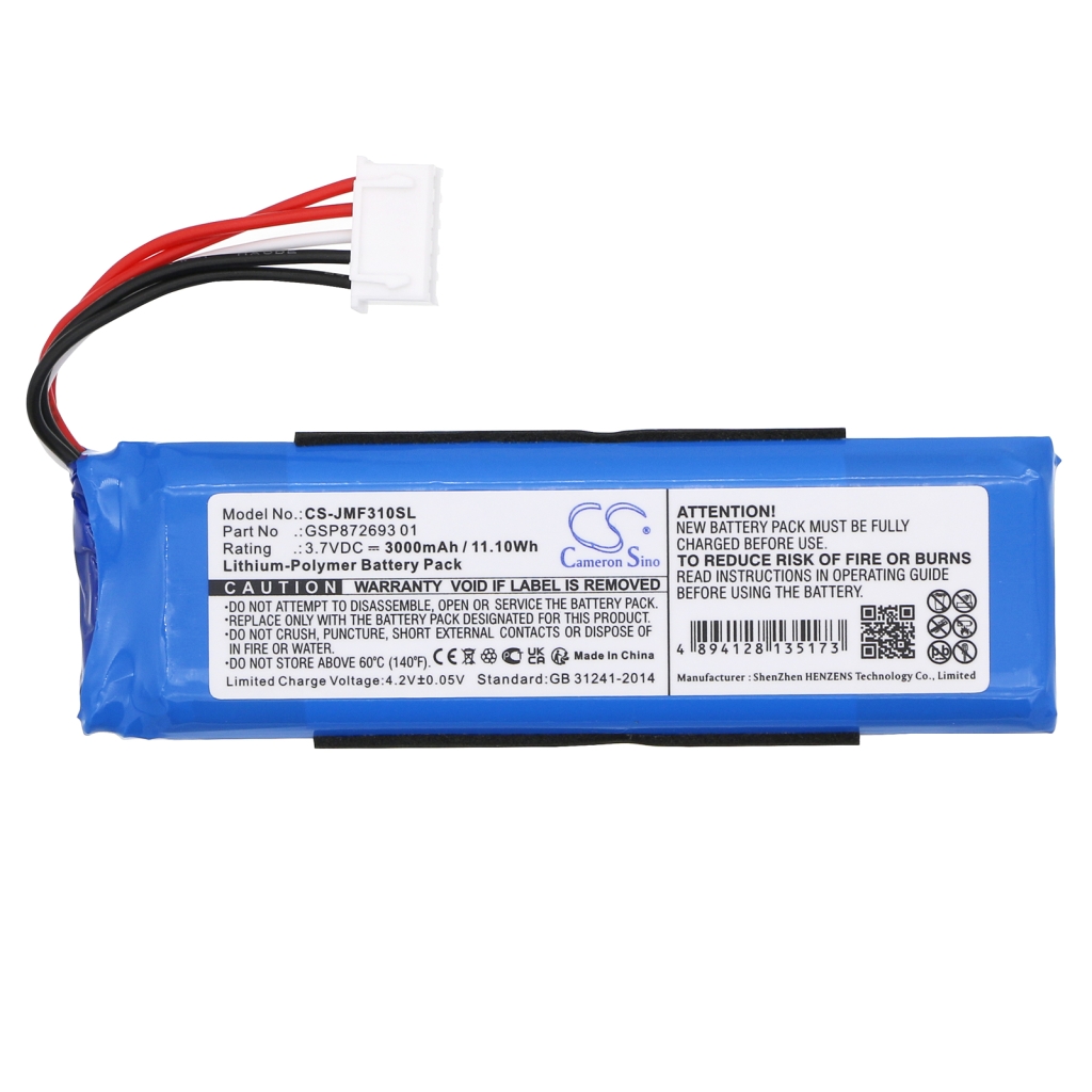 Sostituzione della batteria compatibile per Jbl GSP872693 01,GSP872693 03A,P763098 03A