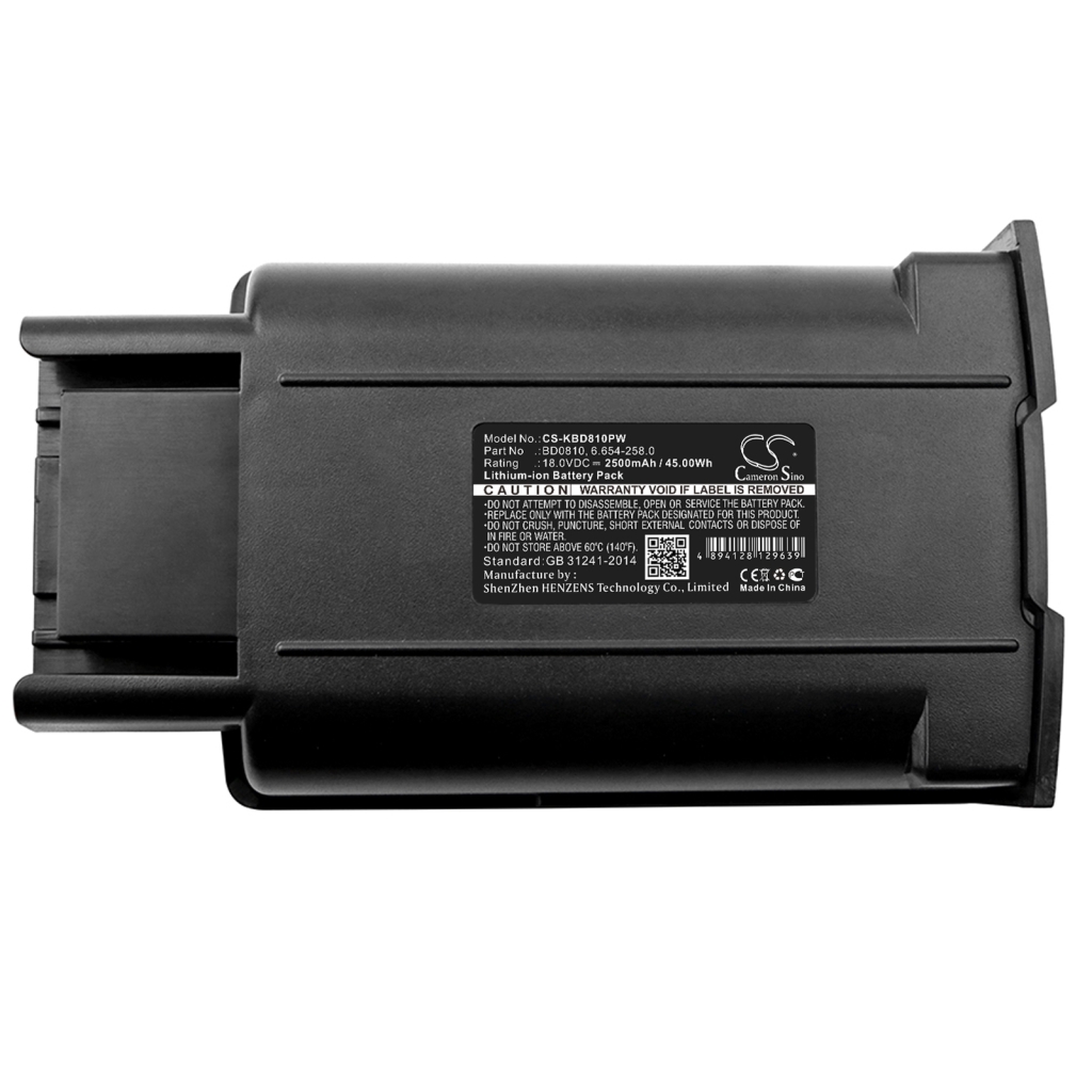 Sostituzione della batteria compatibile per Karcher 6.654-258.0,BD0810