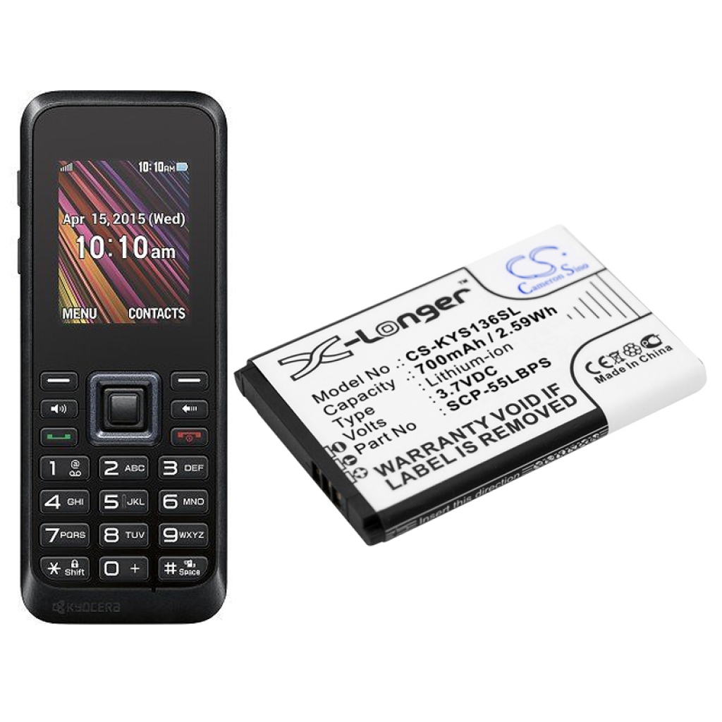 Batteria del telefono cellulare Kyocera Rally S1370 (CS-KYS136SL)