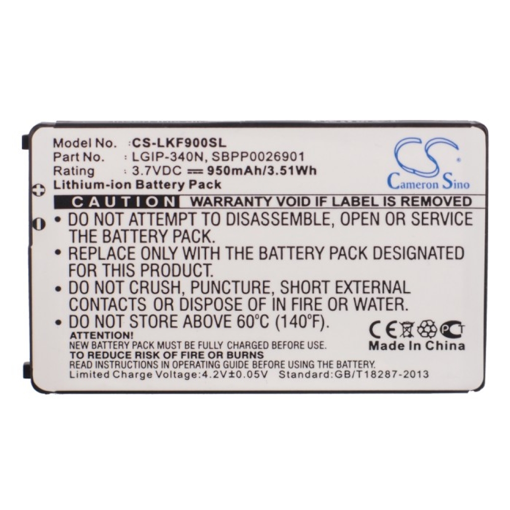 Batteria del telefono cellulare LG CS-LKF900SL