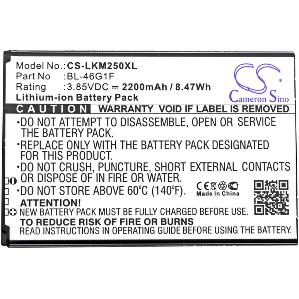 Batteria del telefono cellulare LG CS-LKM250XL