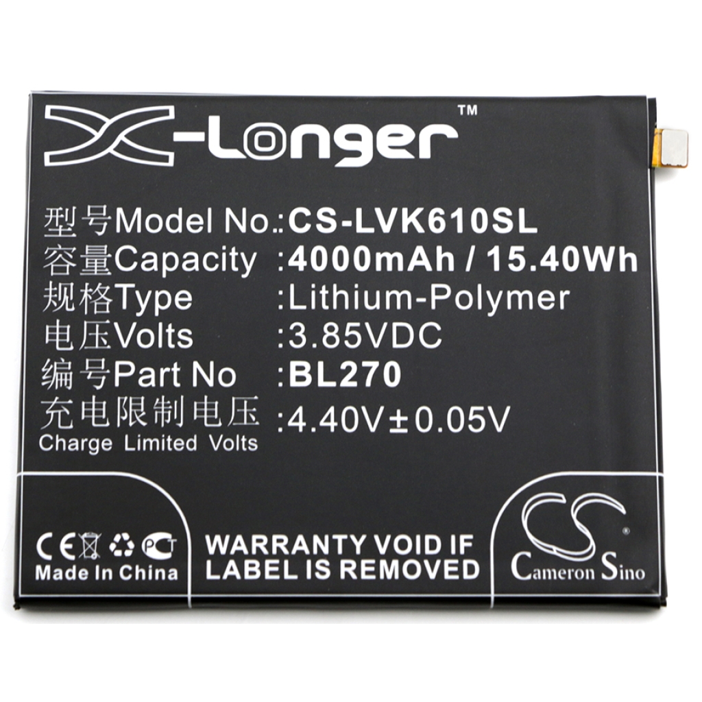 Compatible battery replacement for Motorola BL270