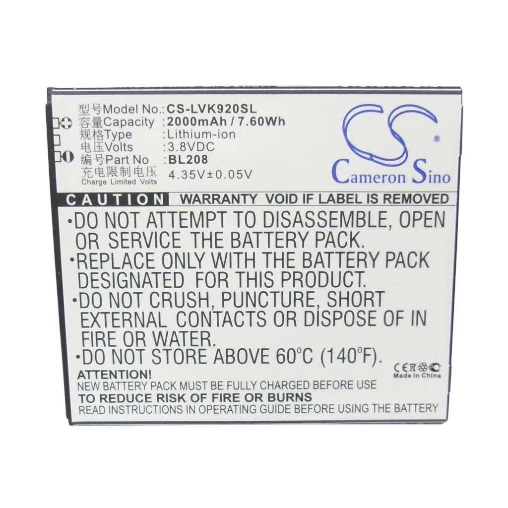 Batteria del telefono cellulare Lenovo S920